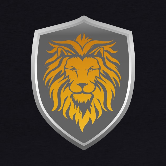 Gold Lion and Grey Shield Pocket Logo by SweetPaul Entertainment 